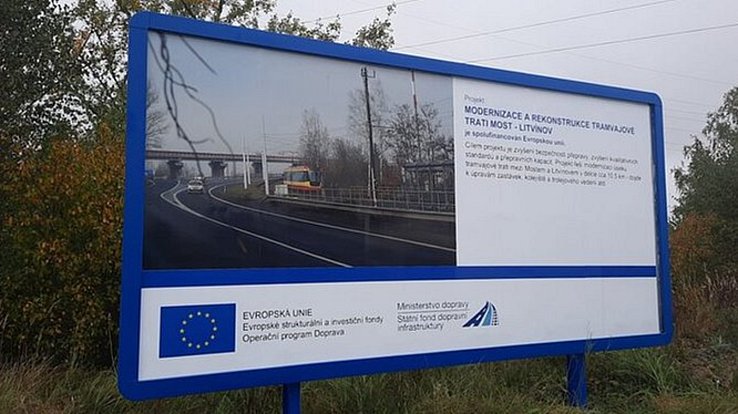 Projekt modernizace a rekonstrukce tramvajové trati Most-Litvínov.