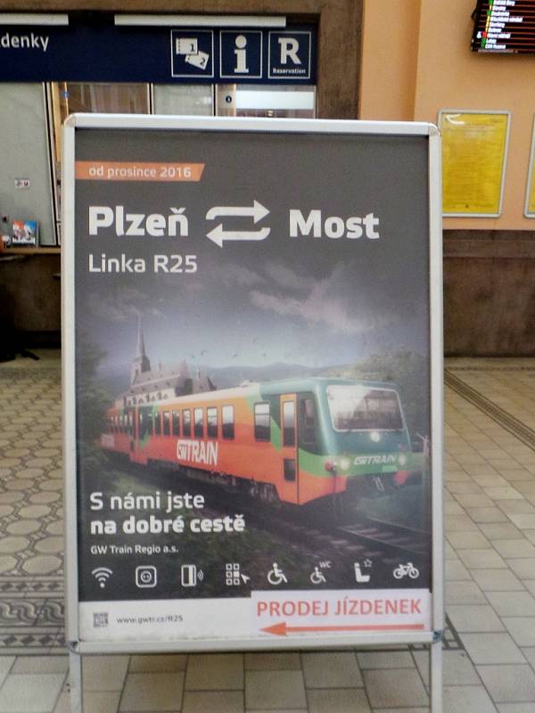 Rychlíkové spoje na trati Most - Plzeň zajišťuje společnost GW Train Regio.