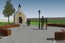 Vizualizace nové kaple ve vsi Saběnice.