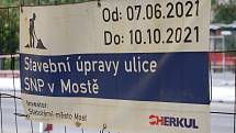 Rekonstrukce důležité silnice v ulici Moskevská.