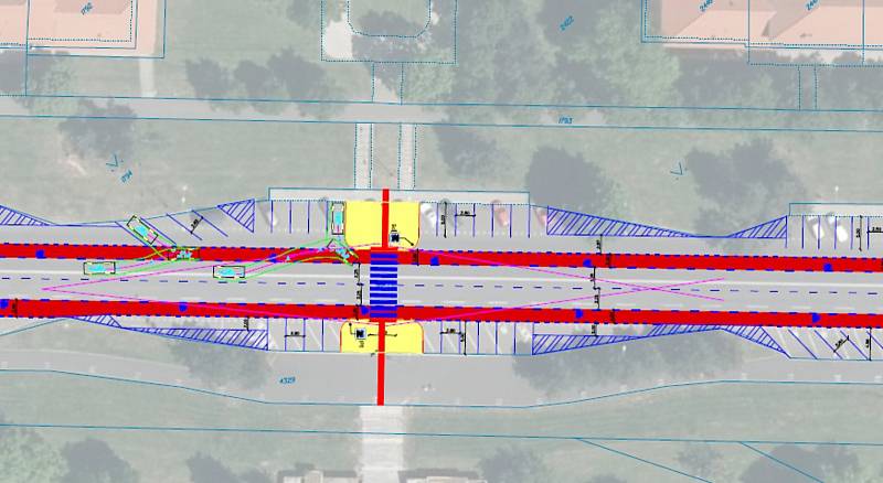 Most chystá stavební úpravy ulice SNP, kde vzniknou nová okružní křižovatka a červené cyklopruhy.