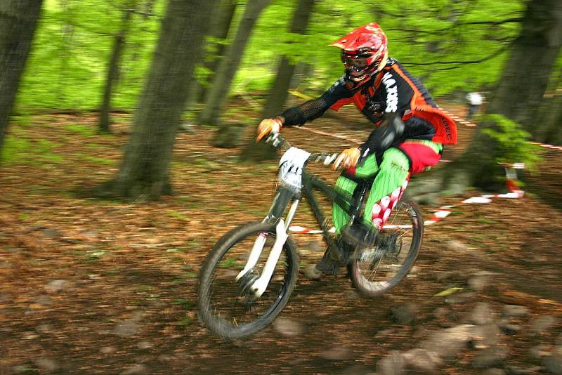 Downhill na mezibořské sjezdovce.