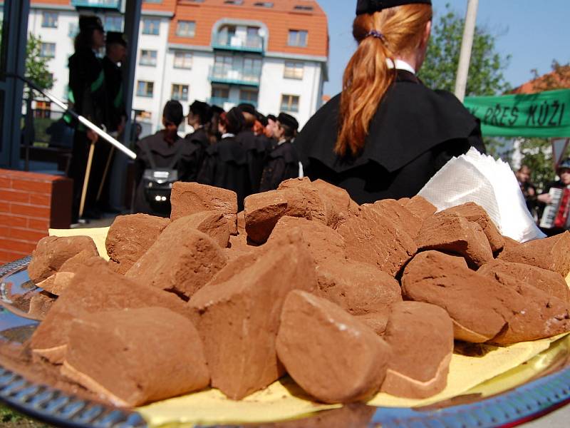 Hornický průvod se vydal od zaměstnaneckého centra Czech Coal Services ulicemi Mostu.