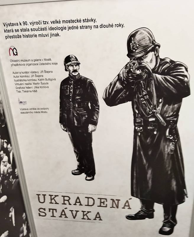 Plakát zve na výstavu Ukradená stávka