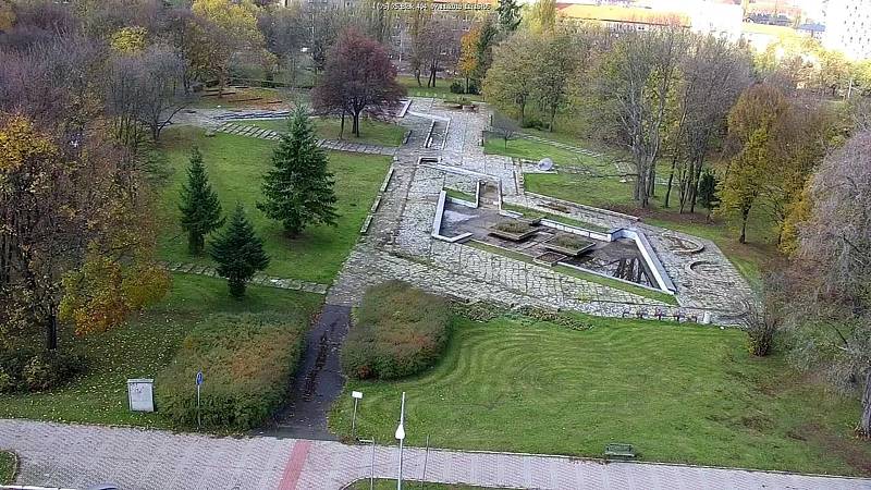 Záběr z kamery na park Střed.