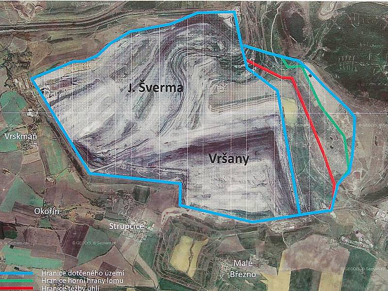Schválený plán rozšíření těžby uhlí v dole Vršany u Mostu.