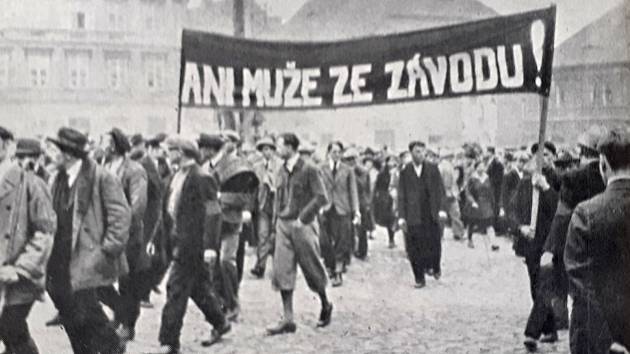 Velká mostecká stávka v roce 1932.