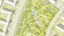 Vítězný návrh architektonické soutěže na obnovu parku Střed v Mostě je od týmu architektů a krajinářů kolem Tilla Rehwaldta a Patrika Hoffmana