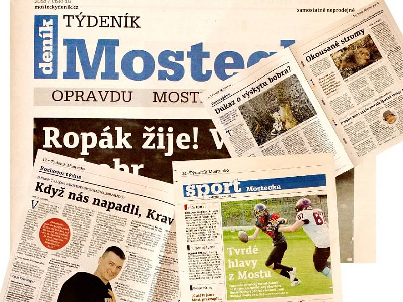 Další vydání nového Týdeníku Mostecko je tu! Každou středu jako příloha Mosteckého deníku, od čtvrtka samostatně v prodeji i s TV Magazínem