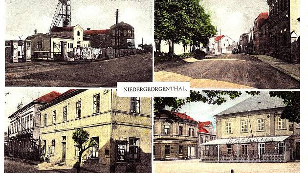 Dolní Jiřetín na staré pohlednici.