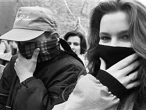 Ekologická demonstrace na Mostecku. Listopad 1989