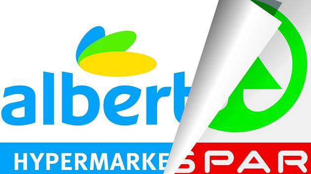 Logo proměny Albert nahrazuje Interspar.