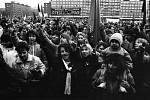 27. listopad 1989, generální stávka v centru Mostu.
