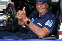Emerson Fittipaldi se svým synem na mosteckém autodromu.
