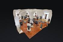 3D model výstavy Kachle sedmi století v chomutovském muzeu.
