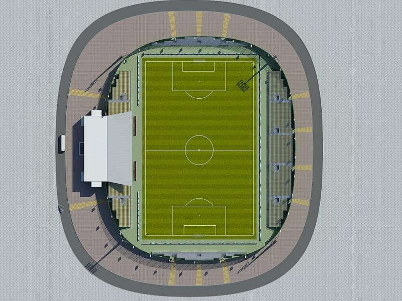 Vizualizace nového mosteckého stadionu.