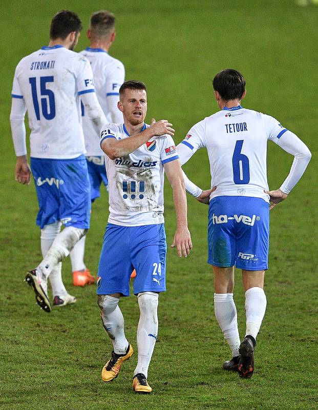 Utkání 21. kola první fotbalové ligy: FC Baník Ostrava – FK Teplice, 27 února 2021 v Ostravě. (střed) Jan Juroška z Ostravy.