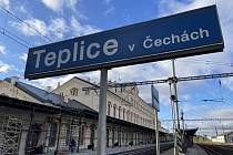 Z průběhu rekonstrukce nádraží Teplice v Čechách.