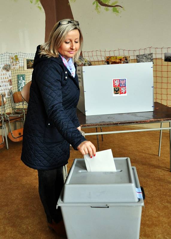 Odolali jme prvnímu náporu, kdy přišlo najednou hodně lidí, nyní již je to volnější, řekl člen volební komise č. 16 v teplickém gymnáziu.