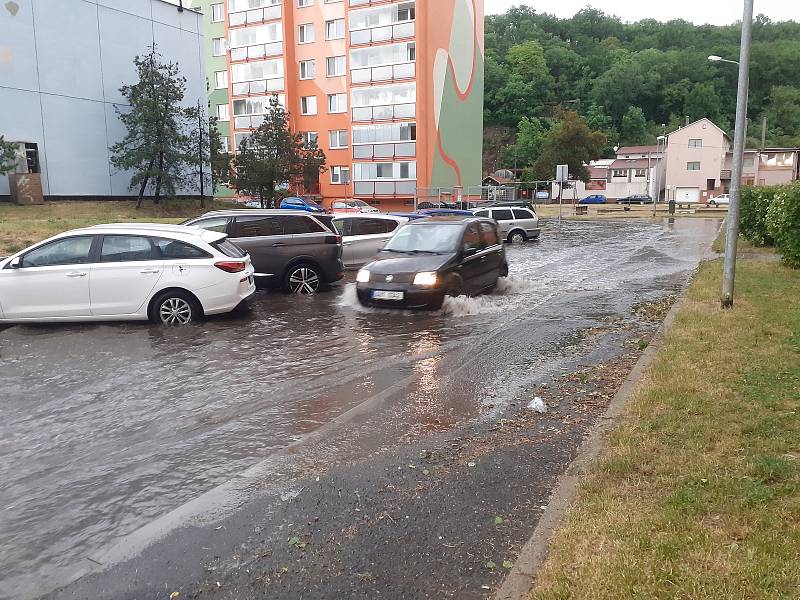 Přívalový déšť v Teplicích, pondělí 27. června 2022