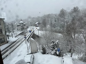 Jarní sníh na Moldavě. Sobota 20. dubna.