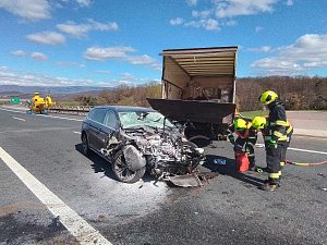 Nehoda na dálnici D8.