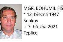 Zemřel dlouholetý profesor teplického gymnázia Bohumil Fišer.