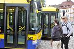 Představení nových hybridních trolejbusů v Teplicích.
