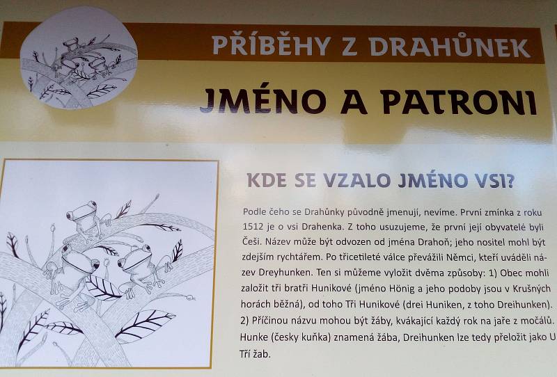 Informační tabule v Drahůnkách