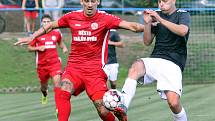 MOL Cup 2019 1. kolo - Fotbalisté Srbic (černobílí) podlehli v pohárovém utkání Královu Dvoru (červení) 1:2. Hrálo se na stadionu v Chlumci.