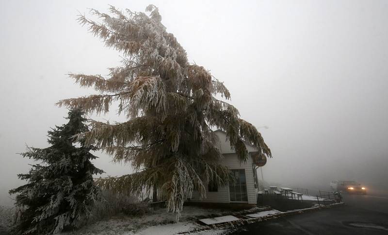 První sněhový poprašek se objevil 12. listopadu na Cínovci