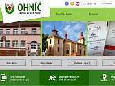 Část hlavní strany webu obce Ohníč