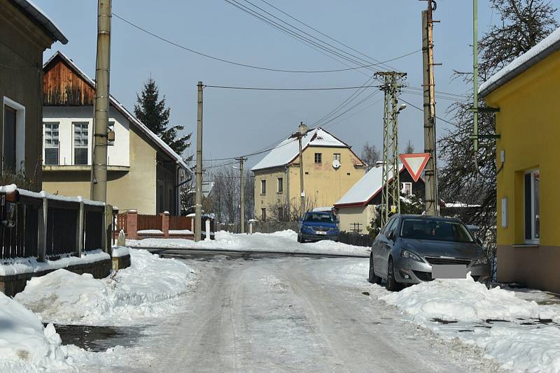 Bžany a přilehlé vsi v zimě.