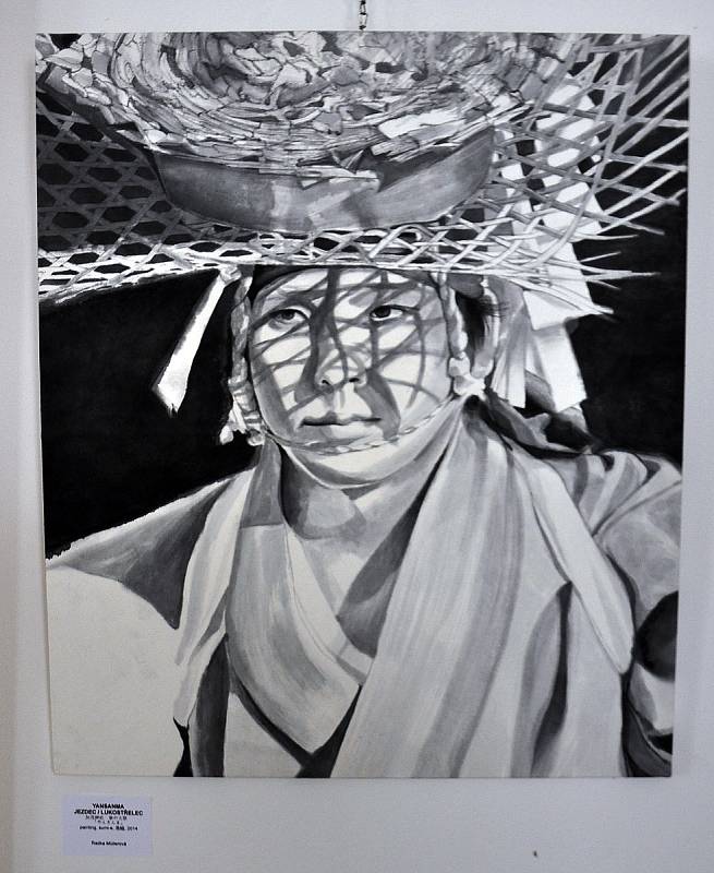 Výstava kuro shiro, japonská tušová malba. Obrazy z cest Radka Müllerová.