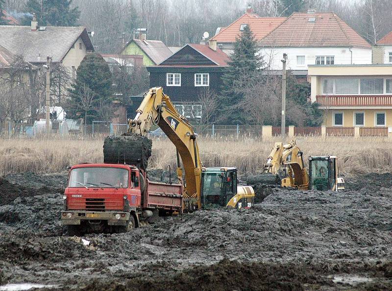 Odbahnění rybníka Barbora, 2009