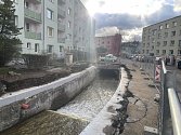 Rekonstrukce potoku Bystřice v Teplicích.
