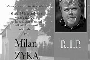 Parte zesnulého starosty Milana Zyky.
