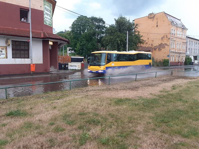 Přívalový déšť v Teplicích, pondělí 27. června 2022