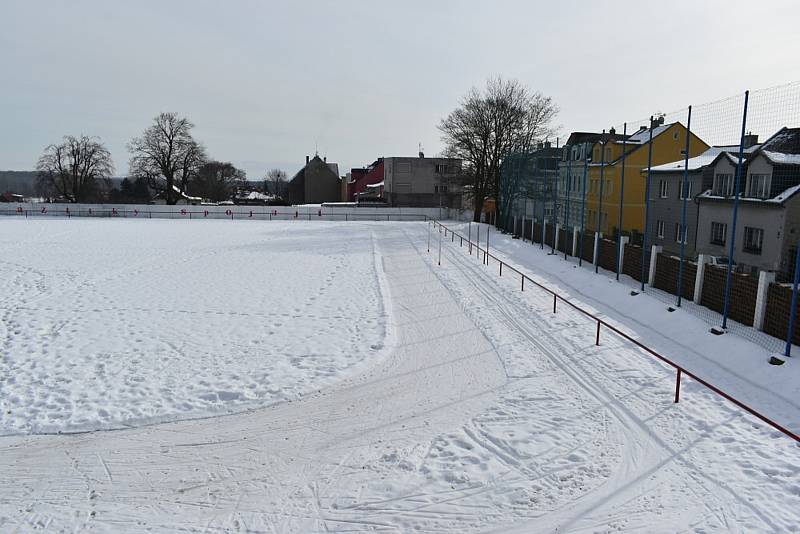 SK Dubí, takto to tam vypadá po oblevě, ve čtvrtek 18. února.