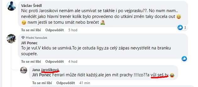 Paní Jarošíková se zastala svého syna na facebooku