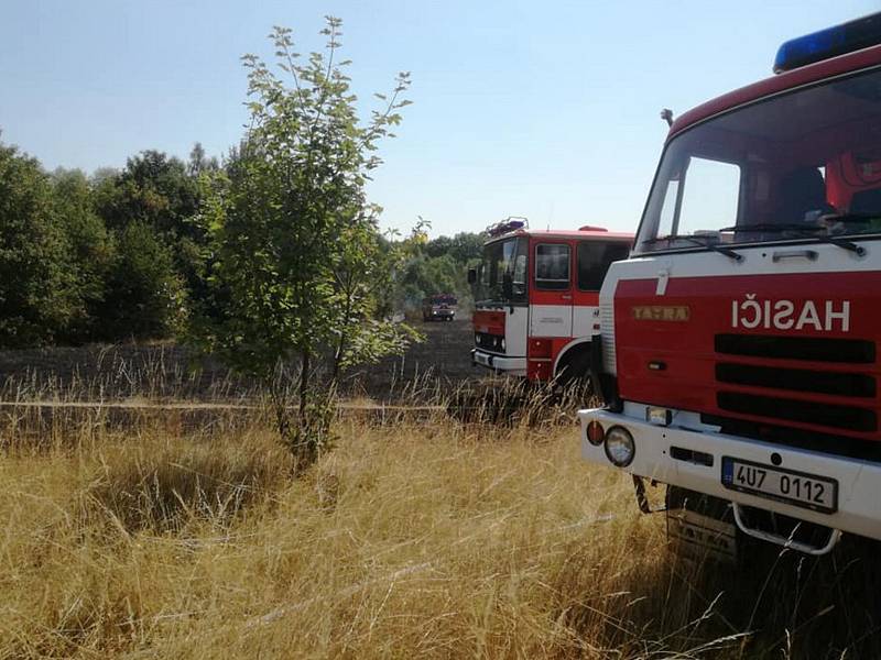 Celkem čtyřikrát vyjížděli hasiči z Proboštova k požáru louky u Přítkova.