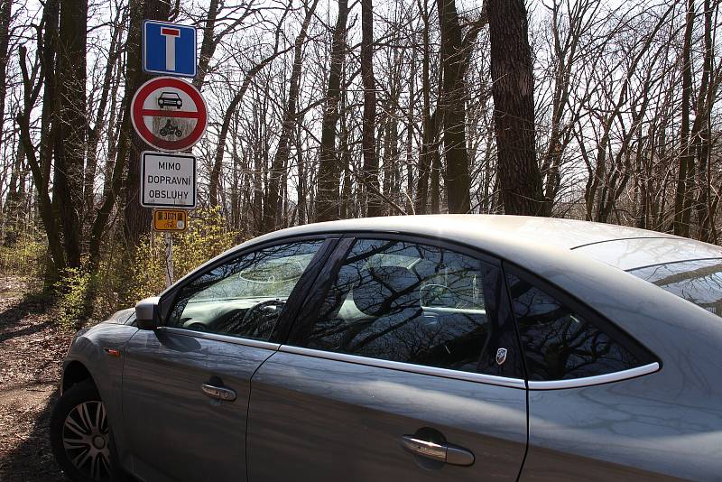 Roušky se stávají standardem. Třeba i na procházce v parku. Do některých míst se autem zajet nedá. Silnice před značkami jsou v obležení.