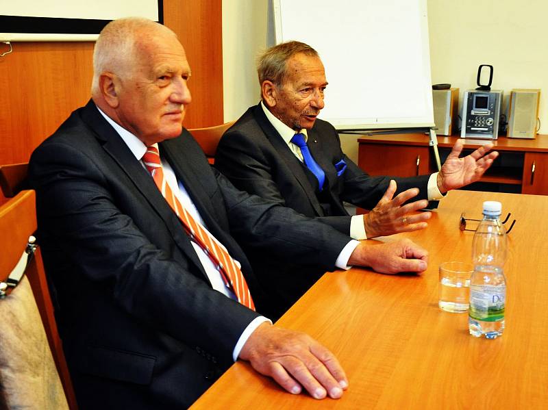 Setkání Václava Klause s primátorem statutárního města Teplice Jaroslavem Kuberou