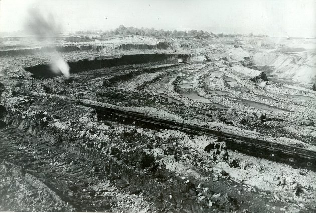 Těžba uhlí na lomu Barbora rok 1973