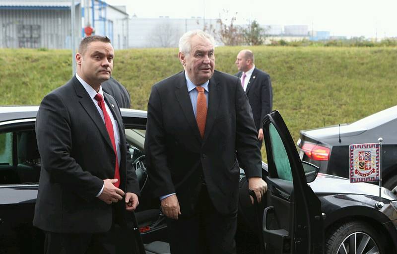 Prezident Miloš Zeman přijel do elektrárny Ledvice.