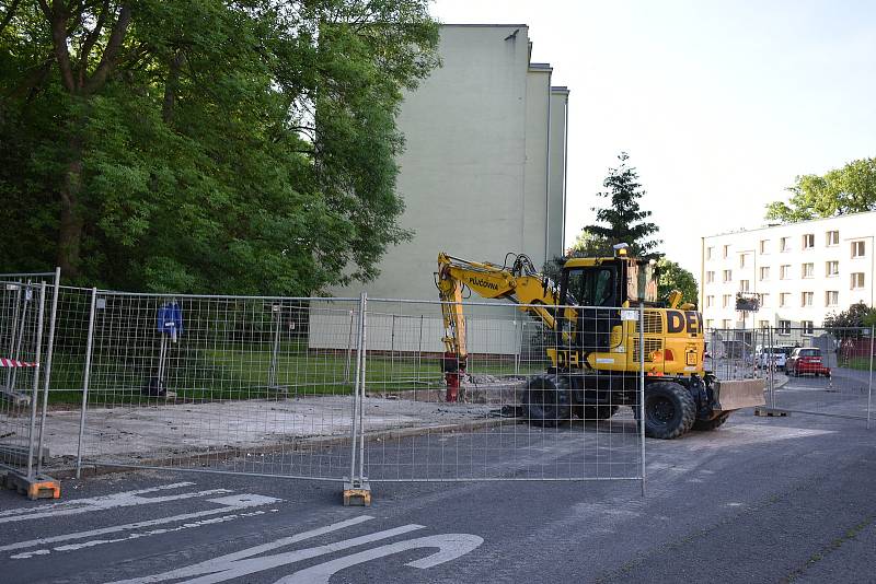 Oprava koryta Bystřice v Teplicích, Palackého ulice.