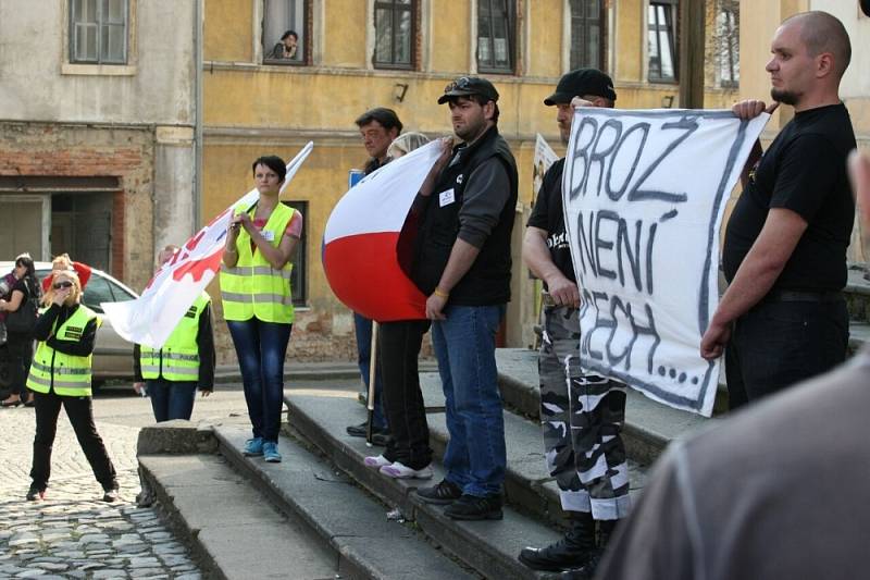 Protestní shromáždění DSSS v Duchcově 29.3. 2014