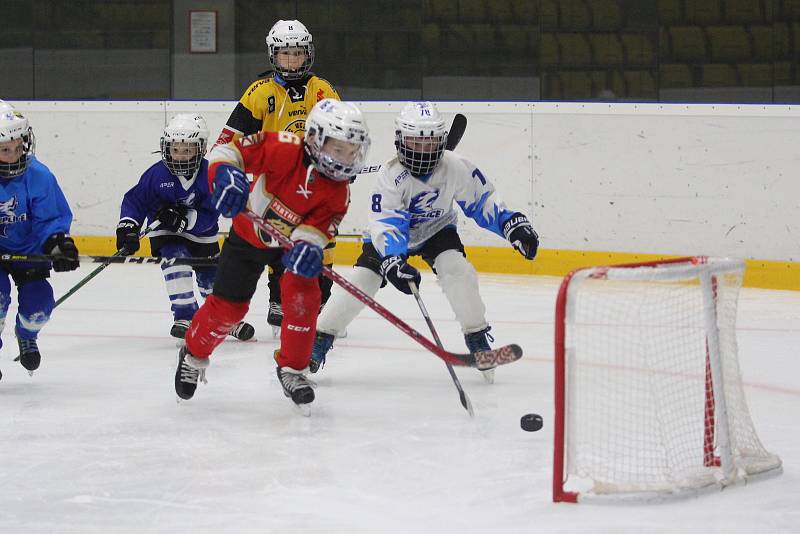 Malí hokejisté Teplic vyjeli ve čtvrtek poprvé na trénink v rouškách.