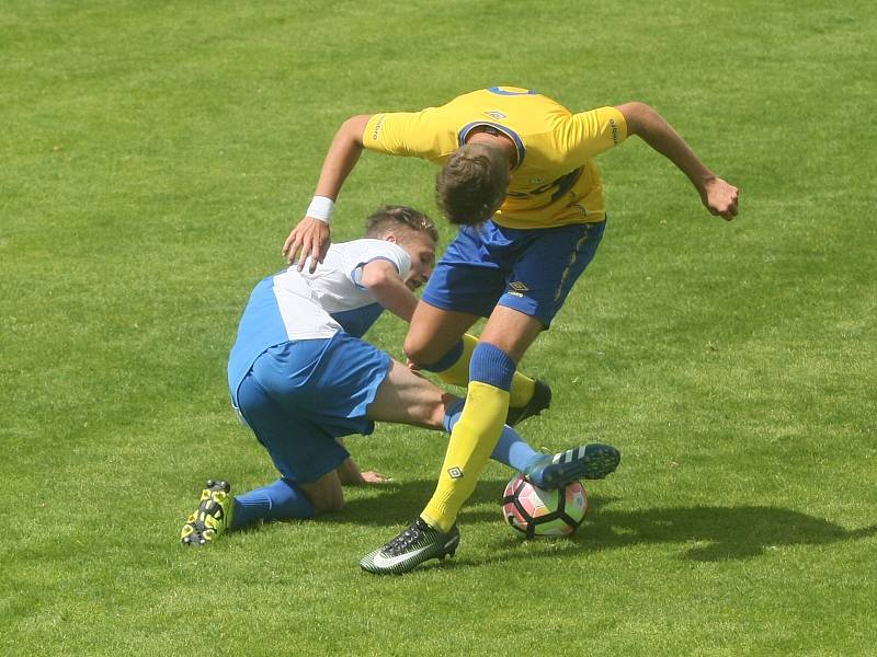 První barážový zápas dorostu o fotbalovou extraligu vyhrály v Liberci 2:0 Teplice