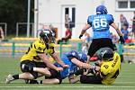 Americký fotbal v Teplicích. Teplice (žluté dresy) - Třinec